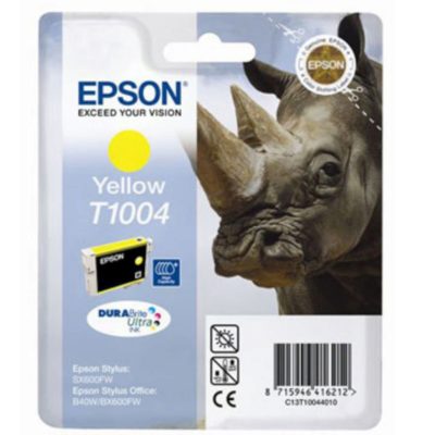 Epson Rhino T1004 DURABrite Ultra Ink, Ink Cartridge, Yellow Single Pack, C13T10044010 Epson Rhino T1004 DURABrite Ultra Ink, Ink Cartridge, Yellow Single Pack, C13T10044010